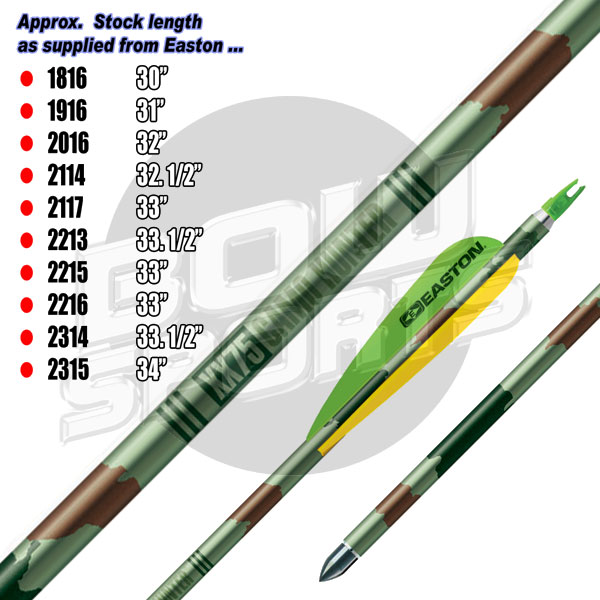 Easton Xx75 Camo Hunter Spine Chart