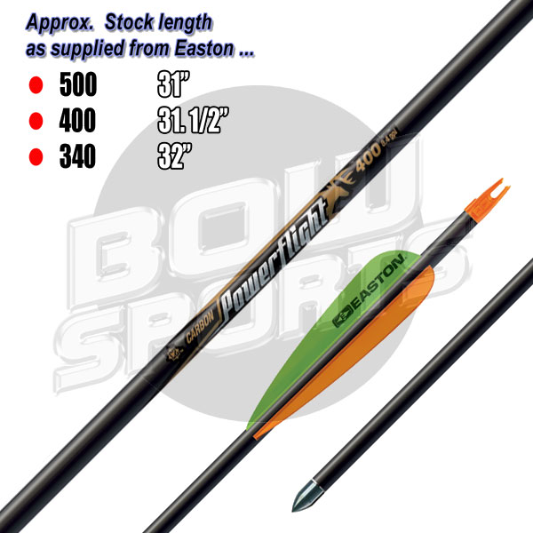 Easton Powerflight Arrow Chart