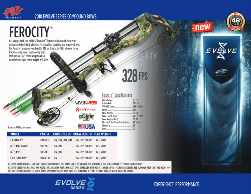 pse ferocity compound arrow chart